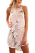 Sexy Summer Floral Print Pink Sleeveless Dress
